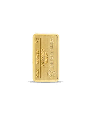 lingot de 5 Grammes d'or pur 24K en vente disponible chez VIRTU LUXURY