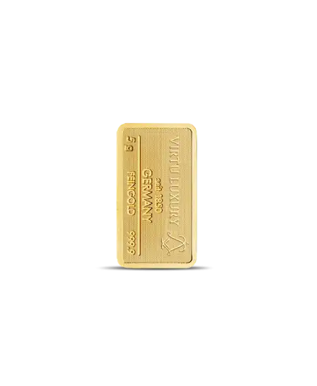 lingot de 5 Grammes d'or pur 24K en vente disponible chez VIRTU LUXURY