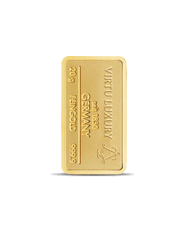 lingot de 20 Grammes d'or pur 24K en vente disponible chez VIRTU LUXURY