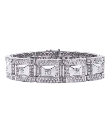 Bracelet avec des Diamants blancs en Or blanc 18 Carats. Disponible chez VIRTU LUXURY.