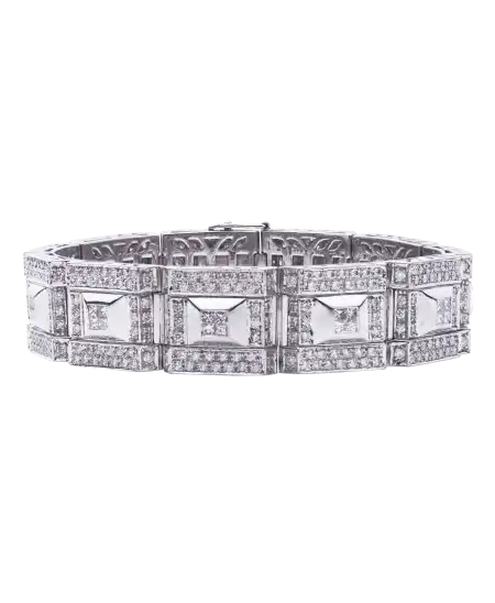 Bracelet avec des Diamants blancs en Or blanc 18 Carats. Disponible chez VIRTU LUXURY.