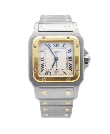 Montre Santos Galbée de la maison horlogère CARTIER. Disponible chez VIRTU LUXURY.