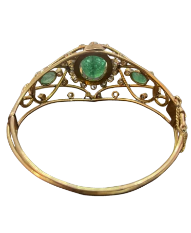 bracelet or et émeraude