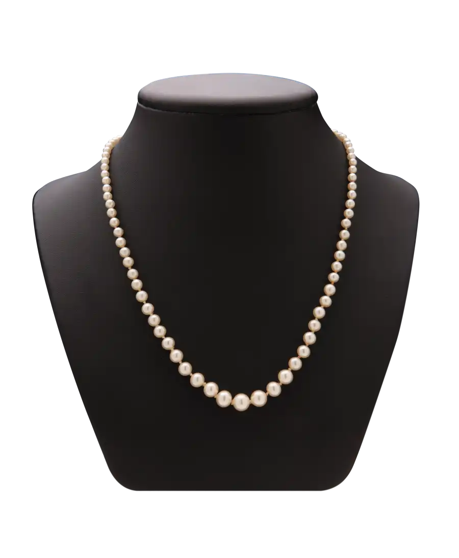 collier de luxe - collier de perles en chute fermoir en or - collier 1 rang de perles de culture - lustre AA+