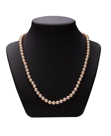 collier raffiné - perles TOP GEMME - collier de PERLES fermoir en or 18 carats - COLLIER LUXE- crème rosé