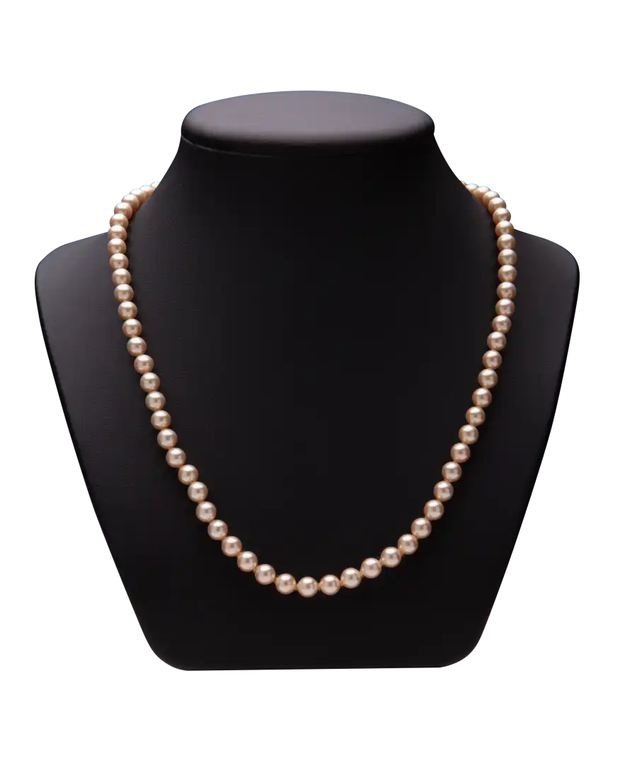 collier raffiné - perles TOP GEMME - collier de PERLES fermoir en or 18 carats - COLLIER LUXE- crème rosé