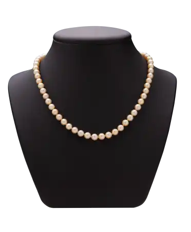 COLLIER RAS DU COU - collier de PERLES BLANCHES fermoir en or 18 carats - COLLIER LUXE - QUALITE AA+