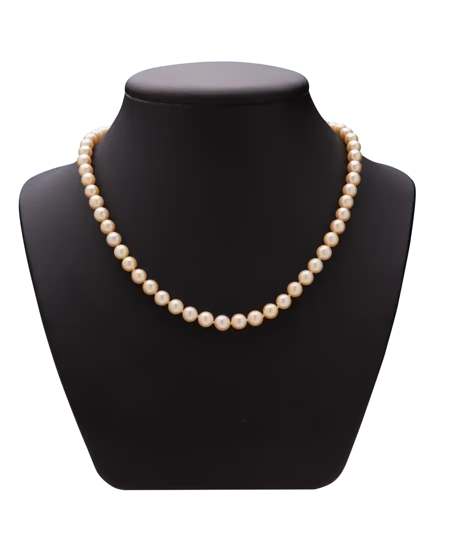 COLLIER RAS DU COU - collier de PERLES BLANCHES fermoir en or 18 carats - COLLIER LUXE - QUALITE AA+