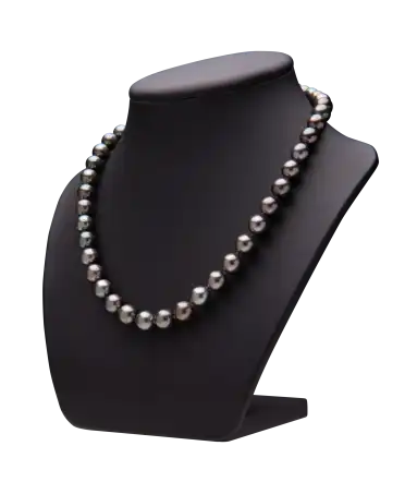 COLLIER avec GRANDES PERLES DE culture noire et fermoir en or 18K - En BIJOUTERIE chez VIRTU LUXURY