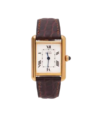 Montre Must Cartier - boucle ardillon - cuir - Cartier - vermeil