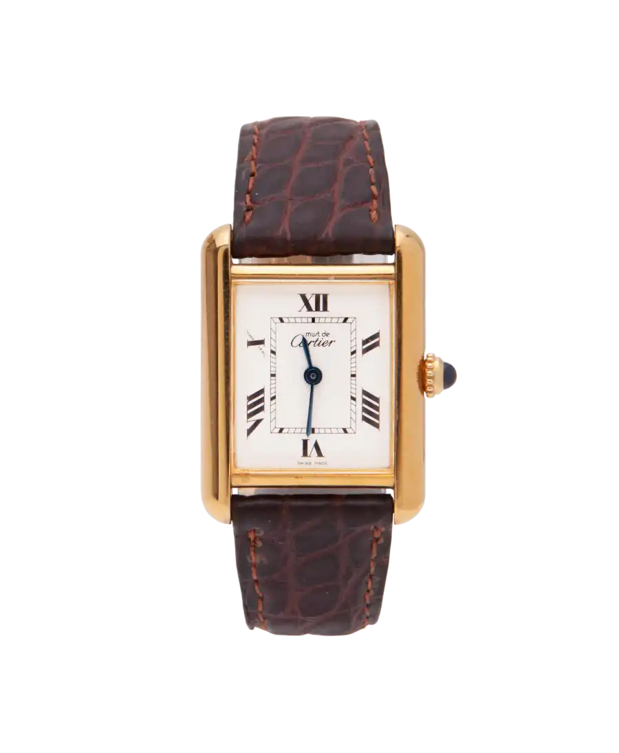 Montre Must Cartier - boucle ardillon - cuir - Cartier - vermeil