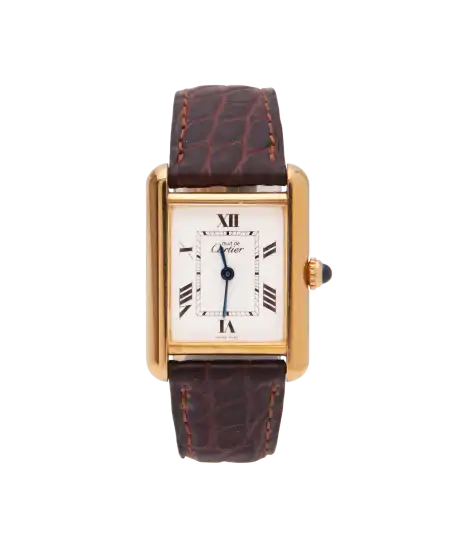 Montre Must Cartier - boucle ardillon - cuir - Cartier - vermeil