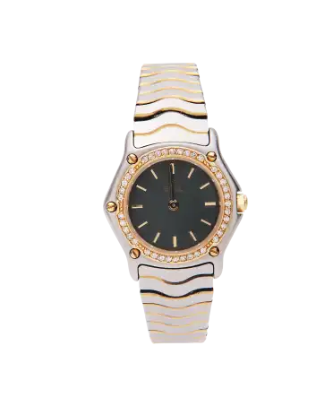 Montre Ebel - diamants - Or et Acier - souple - wave - quartz - disponible en HORLOGERIE chez VIRTU LUXURY