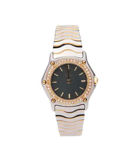 Montre Ebel - diamants - Or et Acier - souple - wave - quartz - disponible en HORLOGERIE chez VIRTU LUXURY