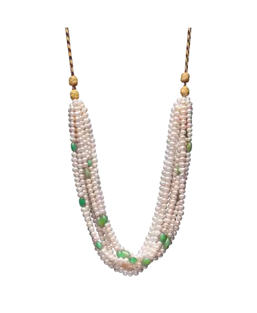 Collier Perle Rare - long collier - émeraudes - cerclée - imposant