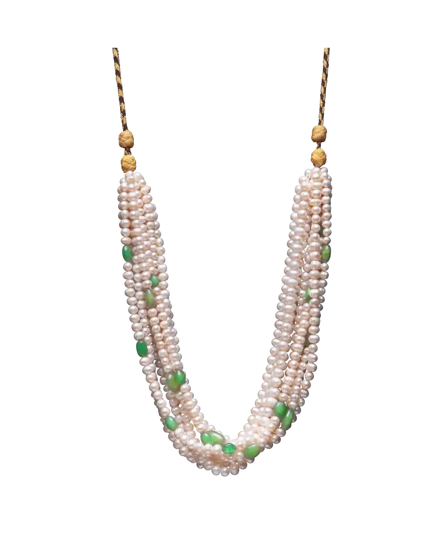 Collier Perle Rare - long collier - émeraudes - cerclée - imposant