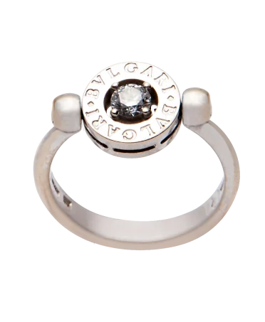 Bague solitaire Bulgari - Bague de luxe - Bague avec diamant - Bague en or blanc - VIRTU LUXURY