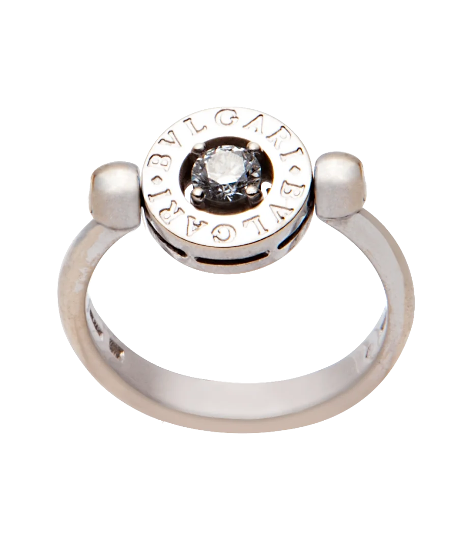 Bague solitaire Bulgari - Bague de luxe - Bague avec diamant - Bague en or blanc - VIRTU LUXURY