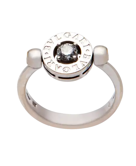 Bague solitaire Bulgari - Bague de luxe - Bague avec diamant - Bague en or blanc - VIRTU LUXURY