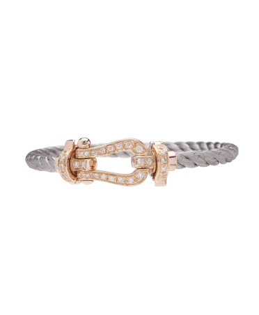 Bracelet Force 10 en or rose - Bracelet mousqueton avec diamants - Mousqueton or et diamants