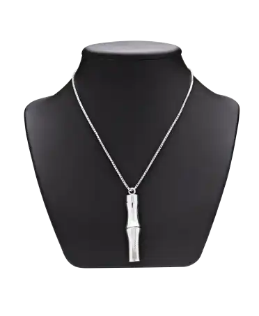 Collier Bamboo - Collier Gucci Bamboo - Collier argent- Collier Gucci en argent brillant