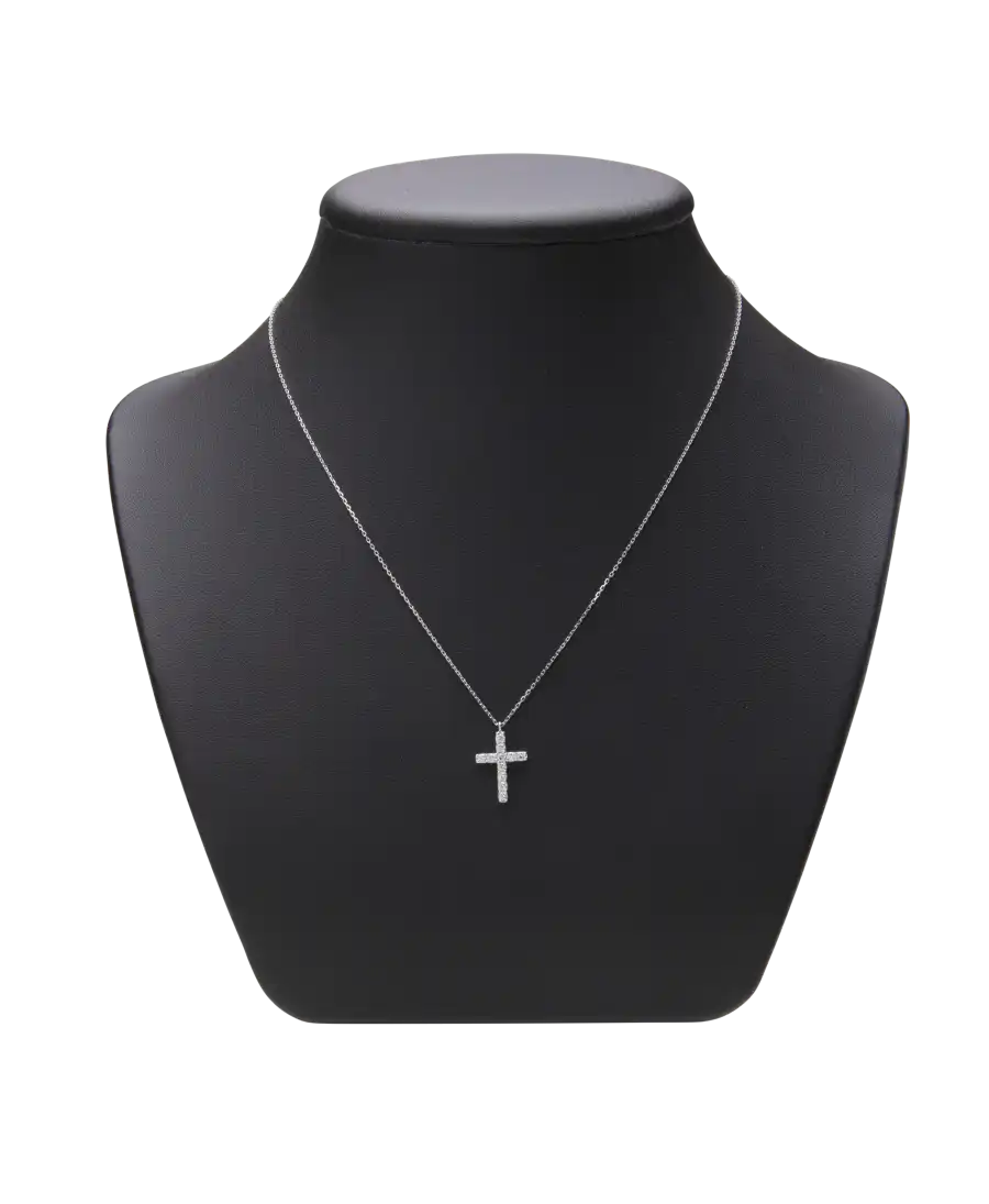 Collier Croix - maison Frojo - or blanc - diamants - collier prestigieux - Disponible chez VIRTU LUXURY