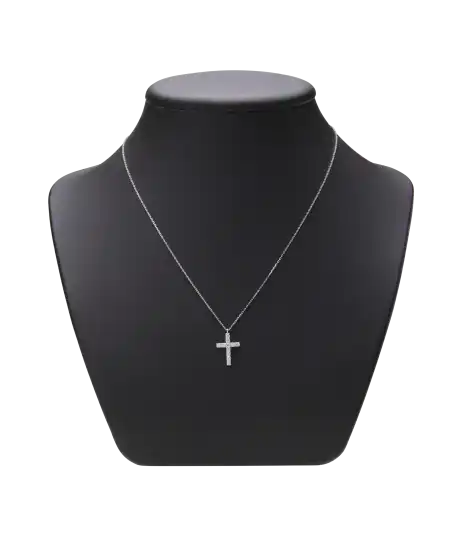 Collier Croix - maison Frojo - or blanc - diamants - collier prestigieux - Disponible chez VIRTU LUXURY