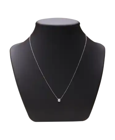 Collier DINH VAN en Or Blanc 18K brillant - diamant solitaire - LE CUBE DIAMANT - Disponible chez VIRTU LUXURY