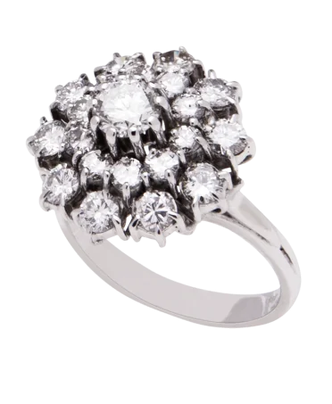 Bague en Or blanc 18 carats avec Diamants brillants. Disponible chez VIRTU LUXURY.