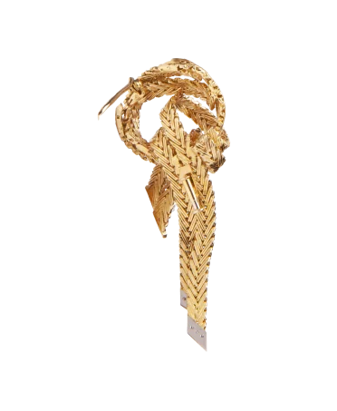 Broche en Noeud avec Ors et Diamants sertis grain et 4 griffes. VIRTU LUXURY.