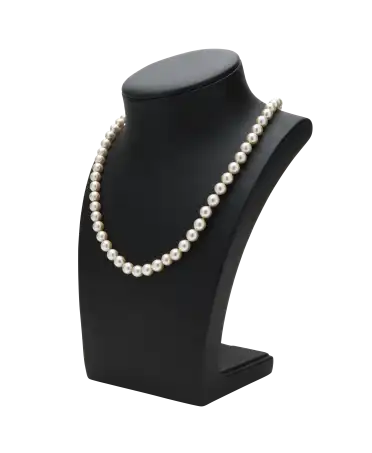 CRÈMES EN CHUTE un collier avec des Diamants blancs et des Perles Crèmes. VIRTU LUXURY.