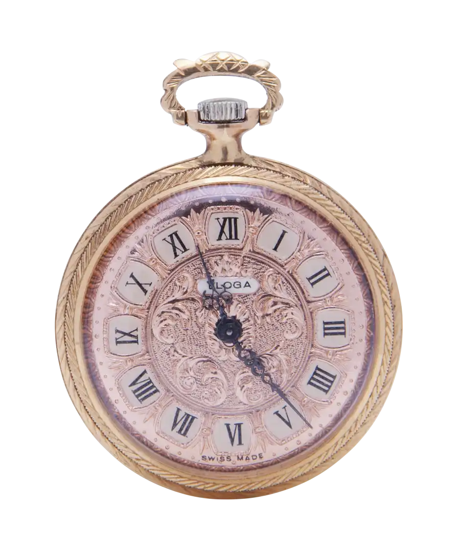 Montre de Poche de la maison horlogère Eloga en Or rose 18 K. Disponible chez VIRTU LUXURY.