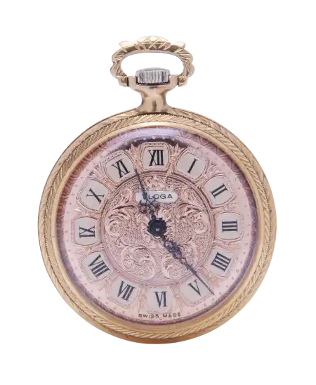 Montre de Poche de la maison horlogère Eloga en Or rose 18 K. Disponible chez VIRTU LUXURY.