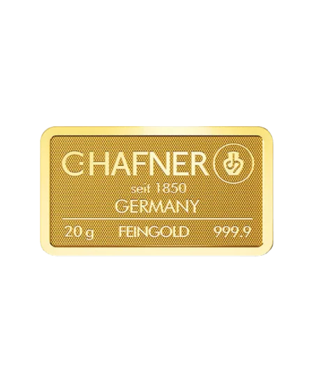 lingotin C.HAFNER 20 grammes or pur 24K chez VIRTU LUXURY