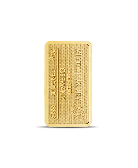 lingot de 20 Grammes d'or pur 24K en vente disponible chez VIRTU LUXURY