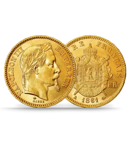 pièce de 20 Francs Or Napoléon Tête Laurée Or Pièce Nap Napoléon 3 Napoleon III tete laurée