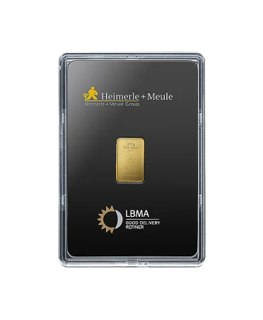 lingot de 1 Gramme d'or pur 24K de HEIMERLE ET MEULE en vente chez VIRTU LUXURY