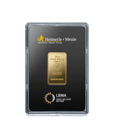 lingot HEIMERLE + MEULE de 20 Grammes d'or pur 24K en vente disponible chez VIRTU LUXURY