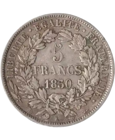 revers de écu 5 francs français disponible chez VIRTU LUXURY