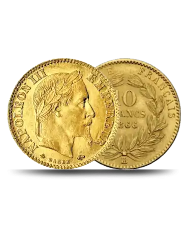 PIECE 10 FRANCS NAPOLEON 3 TÊTE LAURÉE OR DE CHEZ VIRTU LUXURY